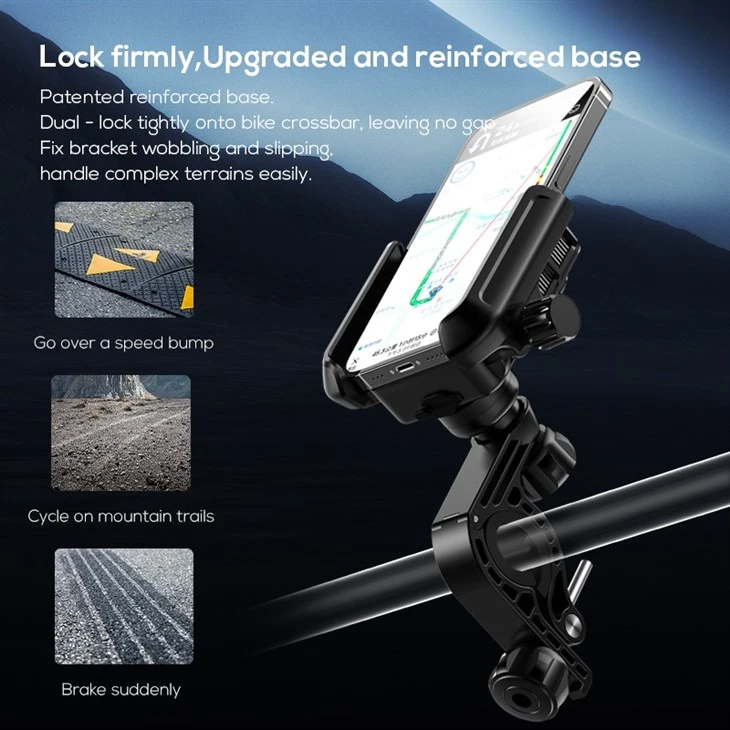 MEMO GW06 Bicycle Phone Holder 360 Degree Rotating Mountain Bike Motorcycle Phone Mount Holder With Phone Cooling Fan high quality