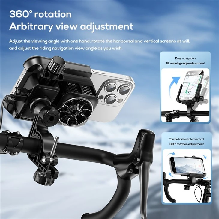MEMO GW06 Bicycle Phone Holder 360 Degree Rotating Mountain Bike Motorcycle Phone Mount Holder With Phone Cooling Fan price